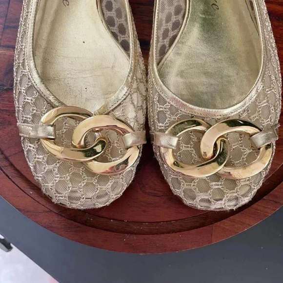 Juicy Couture Gold Mesh Flats Buckle 9M Italy - Picture 3 of 8